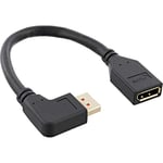 InLine® Câble adaptateur DisplayPort 1.4 ST/BU, 8K4K, coudé à gauche, noir/or, 0,15 m