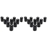 Tlily - 20 Pièces Caoutchouc Embouts Couvercle de Capuchon Boulon Tube Rond en pvc id 16 mm Protecteurs Filetage Vis Noir