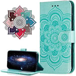 MRSTER Cuir Premium Coque pour Xiaomi Redmi 9T, [Stand Support] [Porte-Cartes de Crédit] [Fermeture Magnétique] Portefeuille Étui Housse pour Xiaomi Redmi 9T / Xiaomi Poco M3. LD Mandala Green