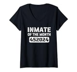 Womens Halloween lazy design inmate of the month 452024 V-Neck T-Shirt