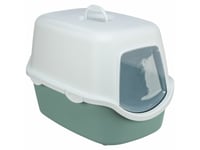 Trixie Vico Cat Litter Tray, With Hood, 40×40×56 Cm, Sage/White