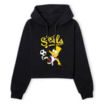 The Simpsons Bart Skills Women's Cropped Hoodie - Black - XS - Black