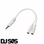 Earphone Splitter Cable for iPod iPad MP3 Player 3.5mm Jack to Two Sockets