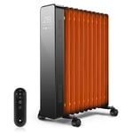 2500W Radiateur à Bain d'huile Chauffage électrique avec 3 modes de chauffage verrouillage enfant minuterie 24h chauffage réglable