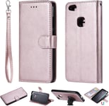 Compatible Avec Huawei P10 Lite/Nova Lite Housse Cuir Pu Portefeuille Coque Tpu 2 In 1 Fermeture Magnétique Und Flip Béquille Or Rose