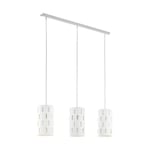 Eglo Suspension Ronsecco - 3 Ampoules - Suspension Moderne - en Acier - Blanc - Lampe de Table - Lampe de Salon - avec Douille E27