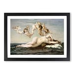 Big Box Art The Birth of Venus Vol.1 by Alexandre Cabanel Framed Wall Art Picture Print Ready to Hang, Black A2 (62 x 45 cm)