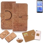 360° wallet case cork cover for HTC Desire 12s case bag