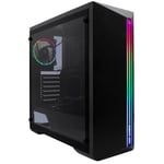 DeepGaming A200-1 Boîtier de Jeu PC ATX ou MicroATX avec Alimentation PC 650 W Refroidissement Liquide Compatible PC + Ventilateur ARGB 12 cm