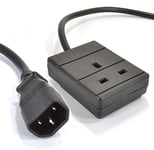 Pro Elec PEL01256 IEC C14 Plug To 13A UK Socket Power Lead, Black, 3m