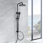 Salle de Bain Colonne Douche Loquet Mixeur Noir Robinet Pomme 87197 Dfh