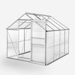 Serre de jardin aluminium polycarbonate avec porte et fenêtre 183x245x205cm Lael