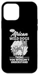 Coque pour iPhone 12 mini Chien sauvage africain animaux peints drôles