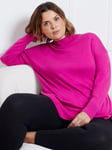 Live Unlimited Curve Mock Neck Cashmere Blend Jumper, Pink