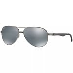 Ray-Ban RB8313 Polarised Pilot Sunglasses, Gunmetal/Blue