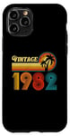 Coque pour iPhone 11 Pro Cadeau d'anniversaire vintage 1982 pour homme femme 42 ans rétro paume