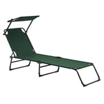 Bain De Soleil Transat Chaise Longue Pliable Avec Pare-Soleil Acier Pvc Polyester 187 Cm Gris Clair Helloshop26 03_0000988