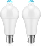 ZONJIE PIR Motion Sensor LED Bulb - 2 Pack- B22 Sensor Bulb 12W- Bayonet Light -