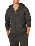 Amazon Essentials Sweat à Capuche en Polaire avec Fermeture Éclair intégrale (Grandes Tailles Disponibles) Homme, Charbon Chiné, S