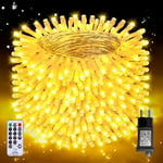 Auriostar 60m 600LEDs Guirlande Lumineuse Exterieure, étanche IP44 Guirlande Lumineuse Sapin de Noel, 8 Modes Guirlande Lumineuse Intérieur Extérieur avec Télécommande pour Chambre, Terrasse, Jardin