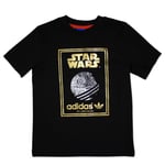 Adidas Originals Star Wars Kids Boys T-Shirt Death Star Tee Black Gold 104