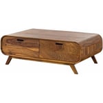 Table basse en bois de Sheesham 120x70x40 marron clair laqué mailand 135 - brun