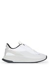 BOSS Mens TTNM EVO Runn Mixed-Material Trainers with Rubberised Faux Leather Size 9 White