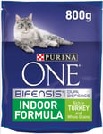 Purina One Indoor Dry Cat Food Turkey And Wholegrain 800g - Case Of 4 3.2kg