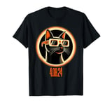 Solar Eclipse 04 08 2024 Vintage Black Cat Eclipse Glasses T-Shirt