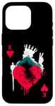 iPhone 16 Pro Peace Love Poker - Vintage King Of Hearts Card Game Lover Case