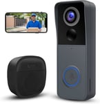 GEREE Wireless WiFi Video Doorbell Camera with Chime,1080P HD Smart Video Door &