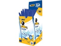 Bic Cristal Soft, Klämma, Kulspetspenna, Pinnformad, Blå, 50 Styck, Medium