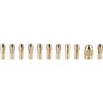 11 Styck Set Chuck Reservdelar Mässing 3Mm Mini För Dremel Borrslip Kopparbit 3000 11 Styck 4 Käft Kopparborr Spikavdragare För Mini Electric