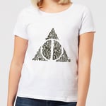 Harry Potter Deathly Hallows Text Women's T-Shirt - White - XXL