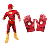 Rubie's Official DC Superhero The Flash Deluxe Child's Costume, Child's Size Small Age 3-4 Years & Official Marvel Avengers Assemble Iron Man Child Gloves,- One Size, Red