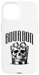 Coque pour iPhone 15 Crâne de whisky bourbon - squelette vintage amateur de whisky