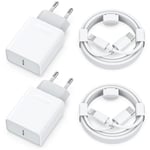 25W Rapide Chargeur for iPhone 14/14 Plus/14 Pro/14 Pro Max/13/12/11/SE/X/XS/XR SE 8 7 6 6S Pad, 4-Pack USB C Prise et 2M Cable Secteur USBC Mural Type C Alimentation Adaptateur