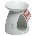 Price's Petali Ceramic Wax Scent Warmer White Ivory, Engraved Detail, 105x120mm