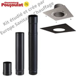 Kit raccordement intérieur conduit émaillé avec plaque finition pour poêles à granulés Poujoulat Diamètre 80