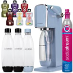 SodaStream Art Blå en flaska + SodaStream 1L Fuse flaskor Två-pack Svart + bolero