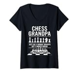 Womens Chess Grandpa Like Normal Grandpa 3 Moves Ahead Chess Player V-Neck T-Shirt