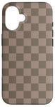 Coque pour iPhone 16 Beige, motif damier, carreaux