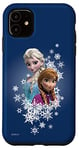 Coque pour iPhone 11 Disney La Reine des Neiges Anna et Elsa Sisters et Flocons de Neige