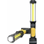 Ccykxa - 1 Pièce Lampe de Travail Baladeuse Sans fil led Rechargeable 1500 Lumens cob Portable Lampe Mecanicien avec Base Magnique et Crochet pour