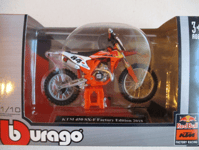 B BURAGO MINIATURE MOTO 1/18° KTM 450 SXF FACTORY EDITION 2018 N° 84