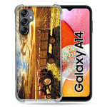 Coque Renforcée en Verre Trempé pour Samsung Galaxy A14 4G / 5G Agriculture Tracteur Color