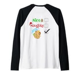 Nice Naughty Capybara Santa Family Christmas Pjs ART ON BACK Raglan Baseball Tee