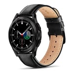 Tuocal 20mm Genuine Leather Strap Compatible for Samsung Galaxy Watch 6 Strap/Watch 5 / Watch 4 40mm 44mm / Galaxy Watch 6 Classic 43mm 47mm, Leather Replacement Strap for Galaxy Watch 5 Pro Strap