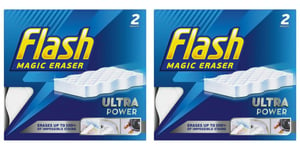 4x Flash Magic Eraser Ultra Power Home Cleaning Sponge Grease Dirt Stain Remover