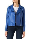 BOSS Women's C_Saleli1 Leather Jacket, Open Blue, 40